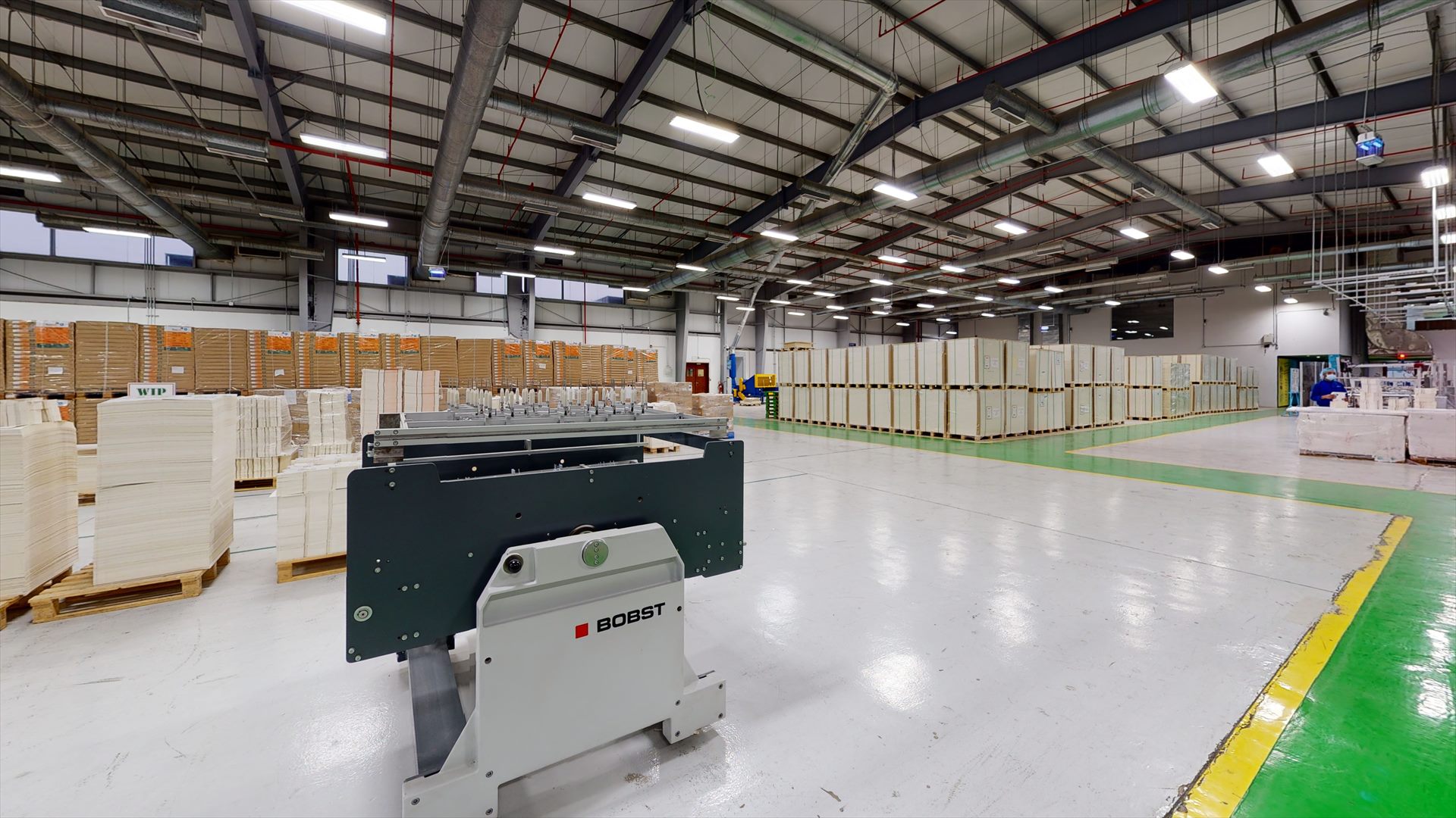 Board stock and Bobst line