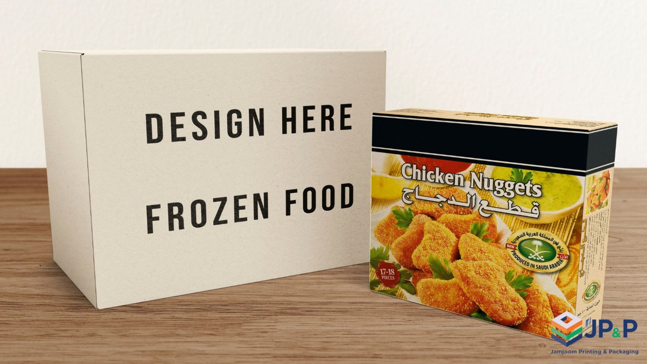 Frozen food carton, blank and printed